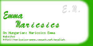 emma maricsics business card